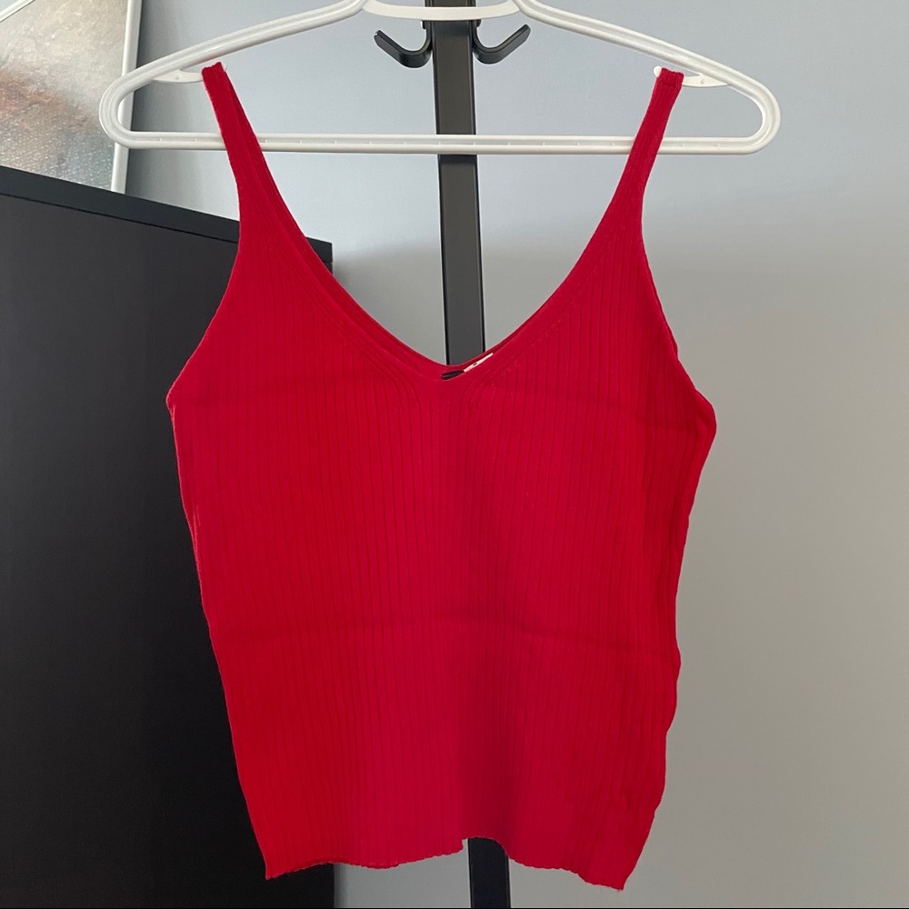 H&M Red Knit Ribbed Tank - Picture 2 of 4